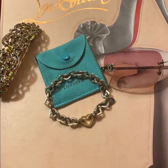 AUTHENTIC Y2K TIFFANY & CO HEART LINK BRACELET GOLD & SILVER RETIRED ⭐️⭐️⭐️⭐️⭐️ - Picture 4 of 14
